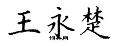 丁谦王永楚楷书个性签名怎么写