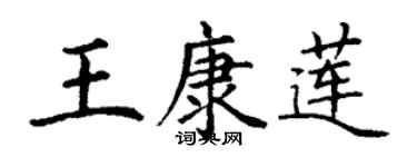 丁谦王康莲楷书个性签名怎么写