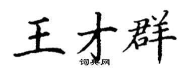 丁谦王才群楷书个性签名怎么写