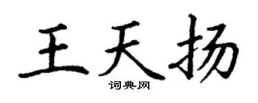 丁谦王天扬楷书个性签名怎么写