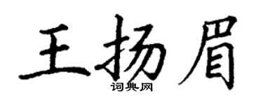 丁谦王扬眉楷书个性签名怎么写