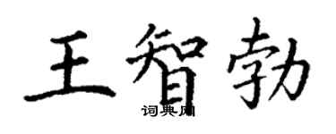 丁谦王智勃楷书个性签名怎么写