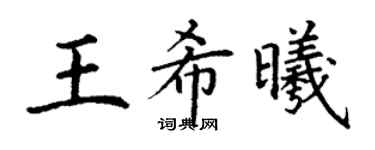 丁谦王希曦楷书个性签名怎么写