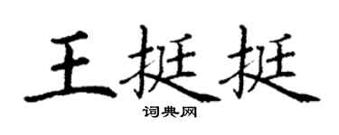 丁谦王挺挺楷书个性签名怎么写