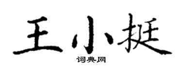 丁谦王小挺楷书个性签名怎么写