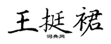 丁谦王挺裙楷书个性签名怎么写