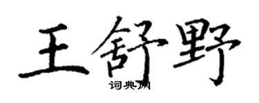 丁谦王舒野楷书个性签名怎么写