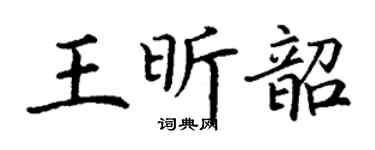 丁谦王昕韶楷书个性签名怎么写