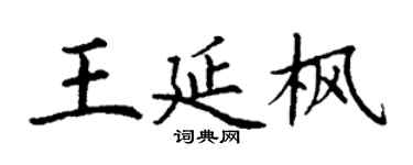 丁谦王延枫楷书个性签名怎么写