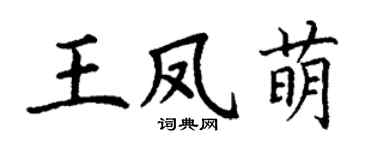 丁谦王凤萌楷书个性签名怎么写