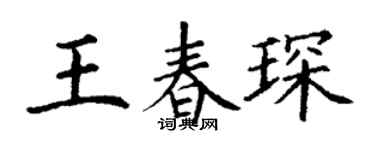 丁谦王春琛楷书个性签名怎么写