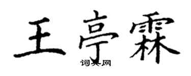 丁谦王亭霖楷书个性签名怎么写