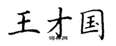 丁谦王才国楷书个性签名怎么写