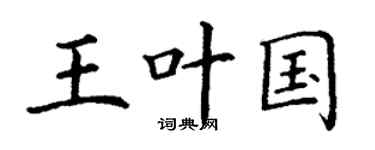 丁谦王叶国楷书个性签名怎么写