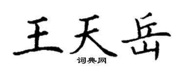 丁谦王天岳楷书个性签名怎么写