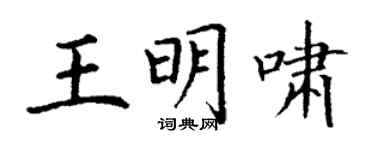 丁谦王明啸楷书个性签名怎么写