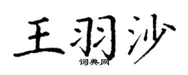 丁谦王羽沙楷书个性签名怎么写