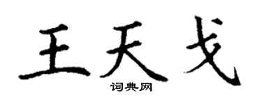 丁谦王天戈楷书个性签名怎么写