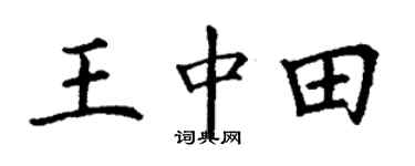 丁谦王中田楷书个性签名怎么写