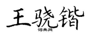 丁谦王骁锴楷书个性签名怎么写