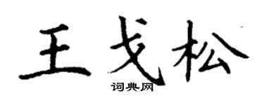 丁谦王戈松楷书个性签名怎么写