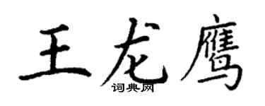 丁谦王龙鹰楷书个性签名怎么写