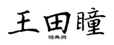 丁谦王田瞳楷书个性签名怎么写