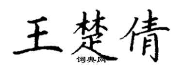 丁谦王楚倩楷书个性签名怎么写