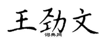 丁谦王劲文楷书个性签名怎么写