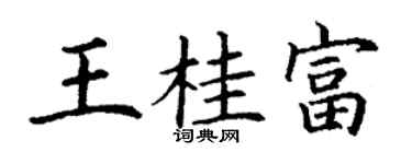 丁谦王桂富楷书个性签名怎么写