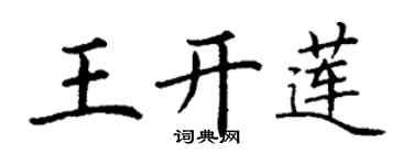 丁谦王开莲楷书个性签名怎么写