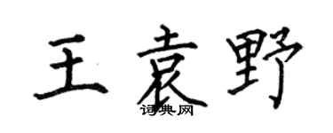 何伯昌王袁野楷书个性签名怎么写