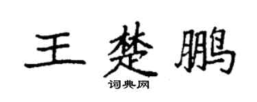 袁强王楚鹏楷书个性签名怎么写