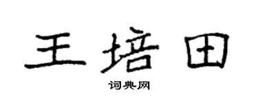 袁强王培田楷书个性签名怎么写