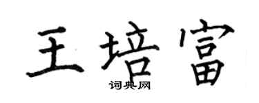 何伯昌王培富楷书个性签名怎么写