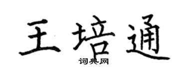 何伯昌王培通楷书个性签名怎么写