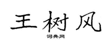 袁强王树风楷书个性签名怎么写