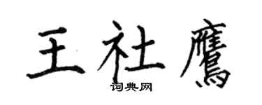 何伯昌王社鹰楷书个性签名怎么写