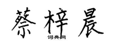 何伯昌蔡梓晨楷书个性签名怎么写