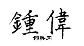 何伯昌钟伟楷书个性签名怎么写