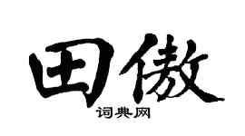 翁闿运田傲楷书个性签名怎么写