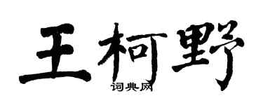 翁闿运王柯野楷书个性签名怎么写