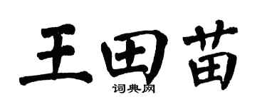 翁闿运王田苗楷书个性签名怎么写