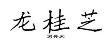 袁强龙桂芝楷书个性签名怎么写