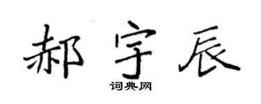 袁强郝宇辰楷书个性签名怎么写