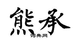 翁闿运熊承楷书个性签名怎么写