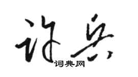 骆恒光许兵草书个性签名怎么写