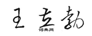 骆恒光王立勃草书个性签名怎么写