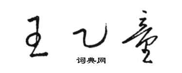 骆恒光王乙童草书个性签名怎么写