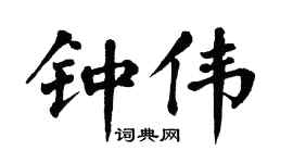 翁闿运钟伟楷书个性签名怎么写